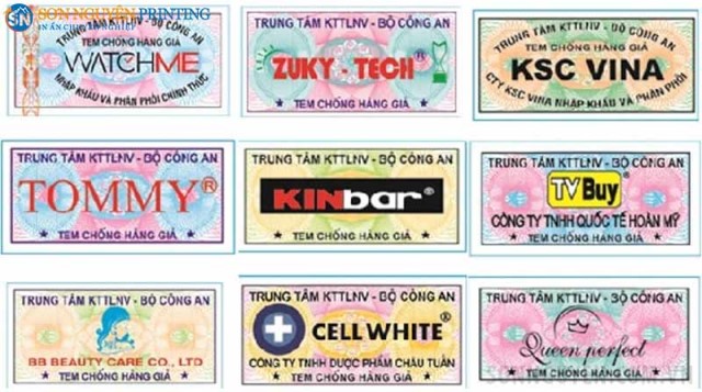 Nhiều mẫu tem chống hàng giả để khách hàng lựa chọn